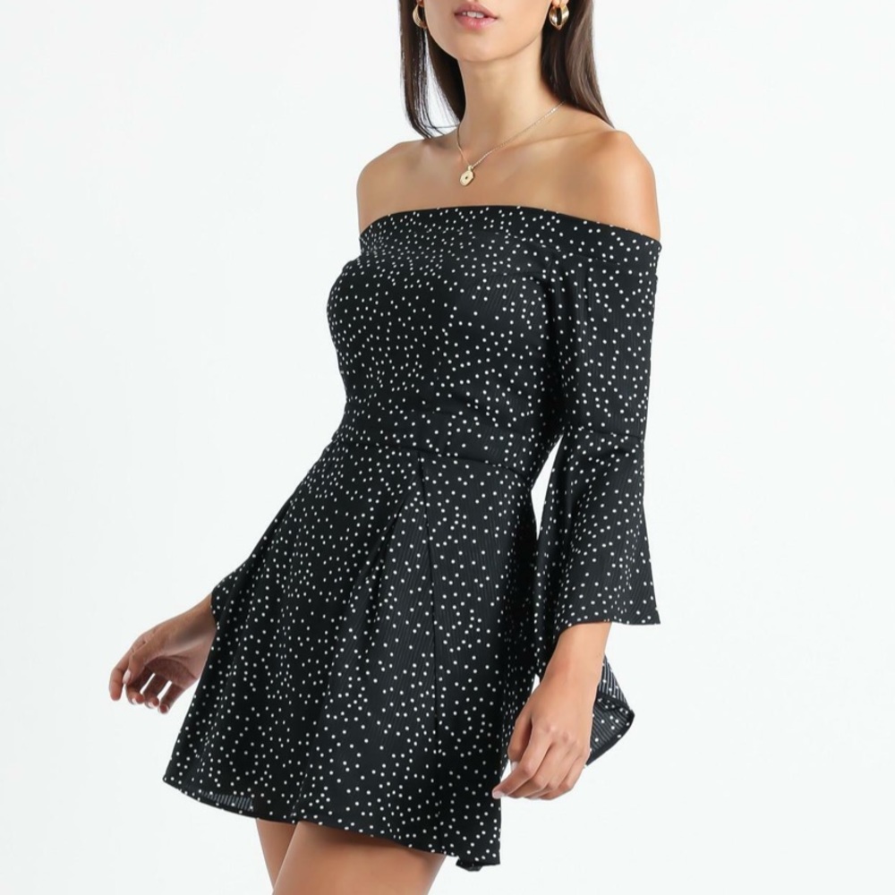 Black Dress with Bell Sleeves